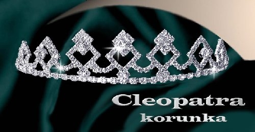 Cleopatra  korunka - strass stříbřený